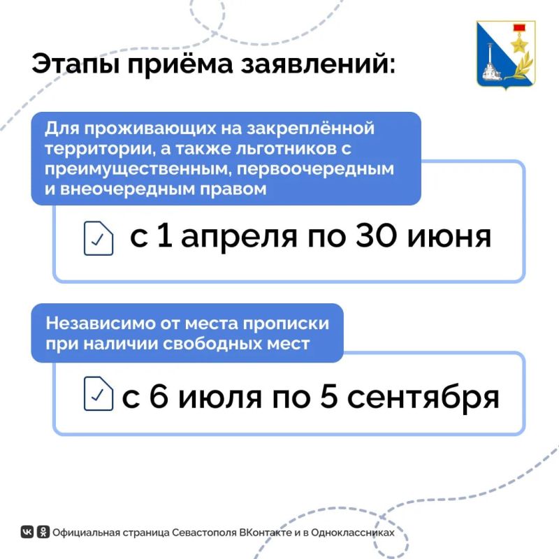 Сегодня в Севастополе стартует приёмная кампания в первый класс Сегодня в Севастополе стартует приёмная кампания в первый класс