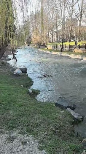 Салгир разбушевался. Местами река вышла из берегов