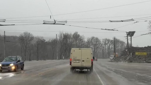 На Ангарском перевале прямо сейчас идет мокрый снег