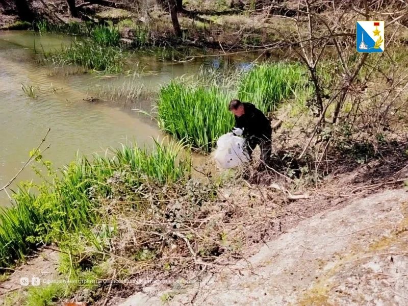 Севастополь открыл сезон «Воды России»: волонтёры собрали 12 кубометров мусора на берегу реки Черная
