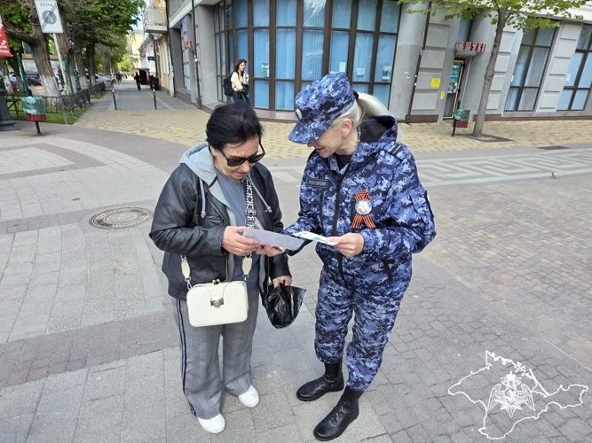 В Крыму и Севастополе росгвардейцы в преддверии Дня Победы провели акцию «Георгиевская лента» В Крыму и Севастополе росгвардейцы в преддверии Дня Победы провели акцию «Георгиевская лента»
