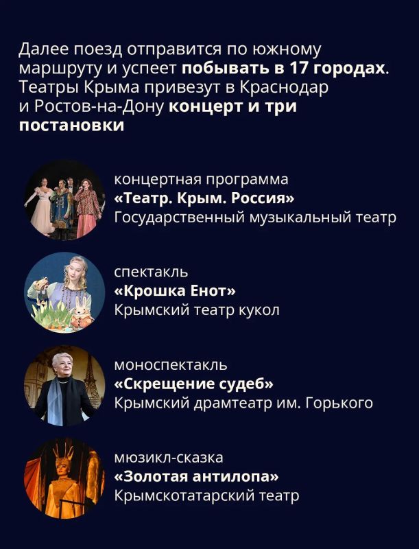 Крым присоединится к проекту «Театральный поезд» Крым присоединится к проекту «Театральный поезд»