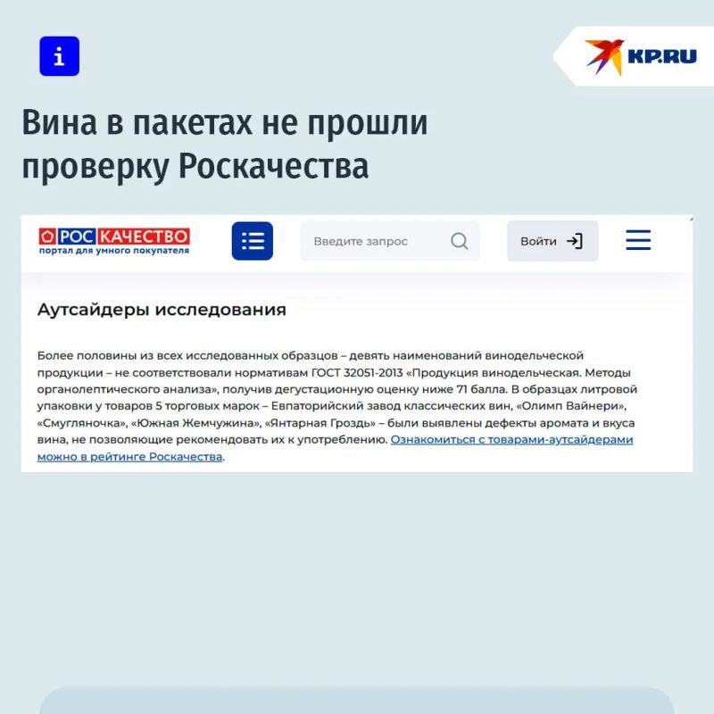 Вина в пакетах не прошли проверку Роскачества Вина в пакетах не прошли проверку Роскачества