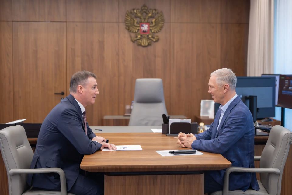Дмитрий Патрушев провел рабочую встречу с губернатором Херсонской области Владимиром Сальдо