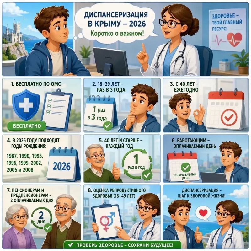Минздрав Крыма приглашает крымчан пройти диспансеризацию