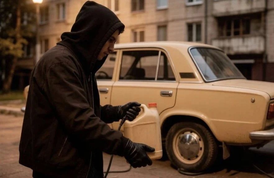 В городе Саки полицейские раскрыли случай хищения топлива из автомобиля местного жителя