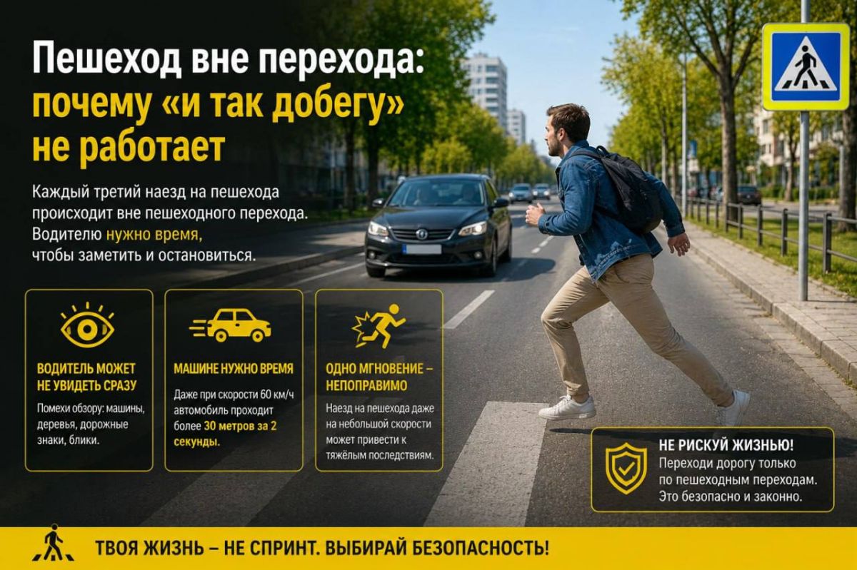 Пешеход вне перехода: почему "и так добегу" не работает