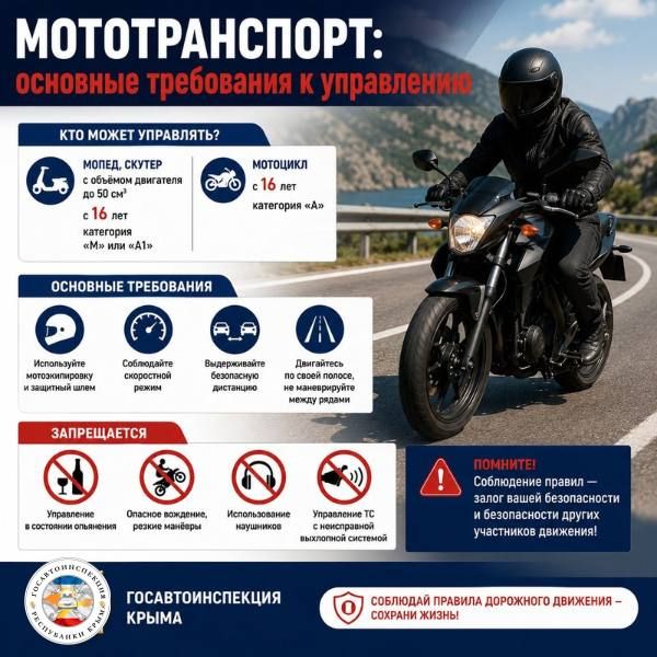 МОТОТРАНСПОРТ: основные требования к управлению в Крыму