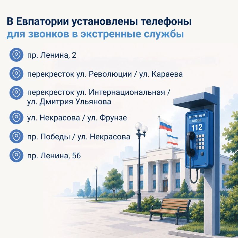 Телефонные аппараты установили на улицах Евпатории