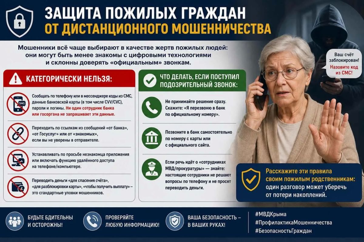 Защита пожилых граждан от дистанционного мошенничества