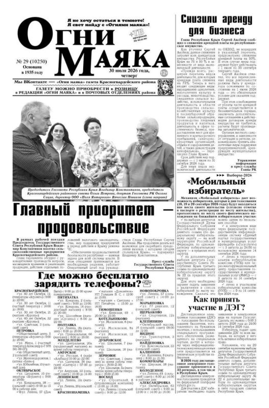 Свежая подборка первых полос районных газет Крыма Свежая подборка первых полос районных газет Крыма