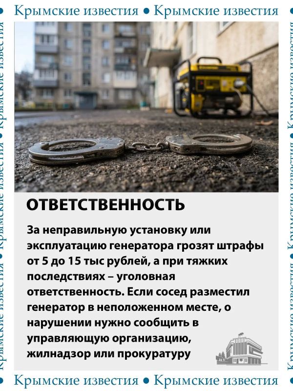 Из за перебоев со светом крымчане, которые живут в многоэтажках, всё чаще используют генераторы Из за перебоев со светом крымчане, которые живут в многоэтажках, всё чаще используют генераторы