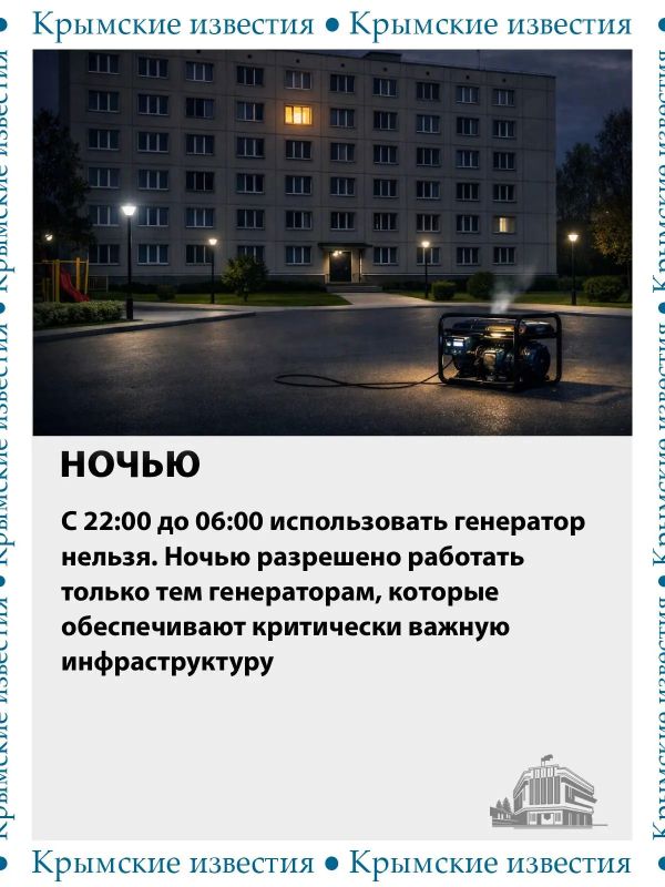 Из за перебоев со светом крымчане, которые живут в многоэтажках, всё чаще используют генераторы Из за перебоев со светом крымчане, которые живут в многоэтажках, всё чаще используют генераторы