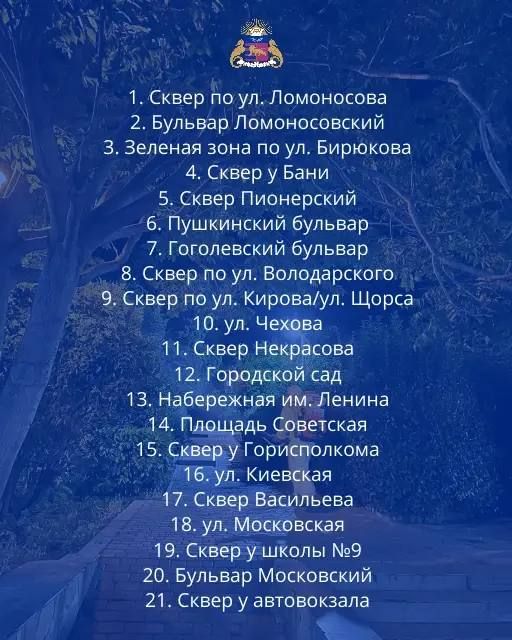 График обработки от кровососущих насекомых и обработки пальм от пальмового мотылька на территориях МБУ «Зеленстрой» График обработки от кровососущих насекомых и обработки пальм от пальмового мотылька на территориях МБУ «Зеленстрой»