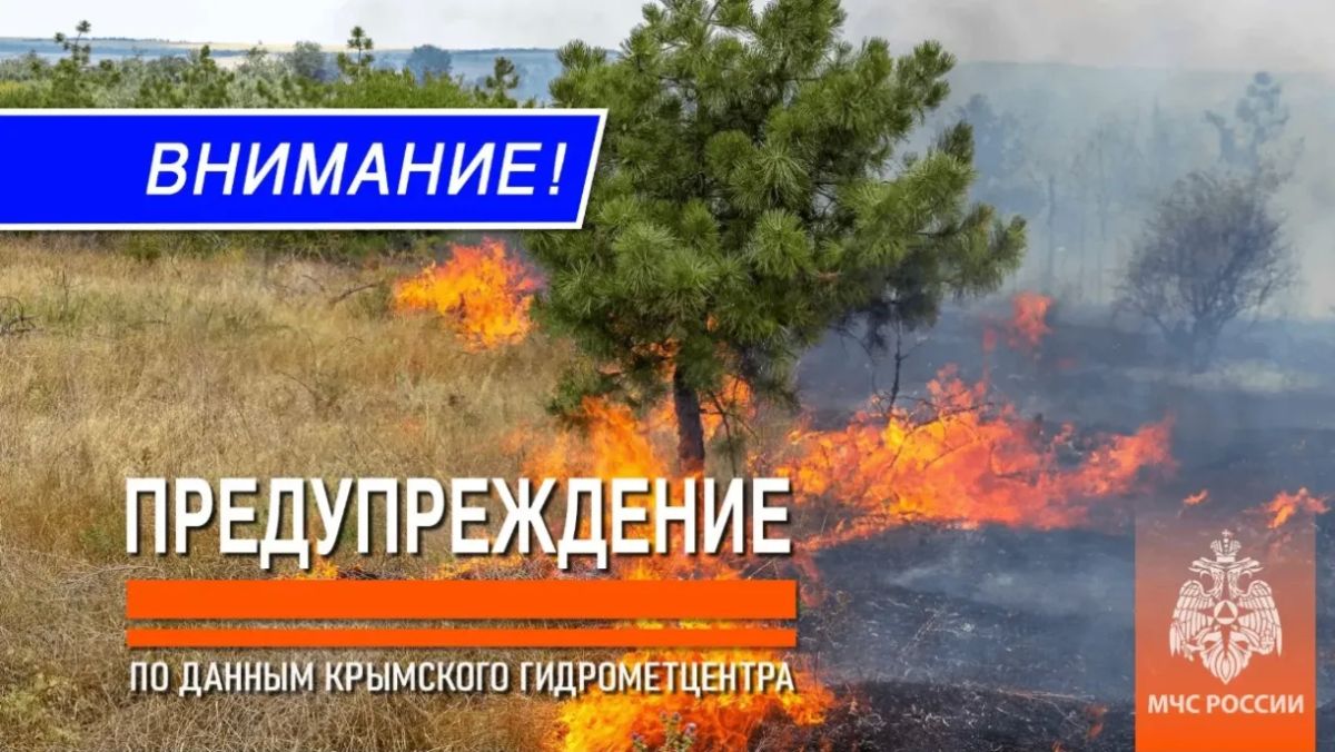 Экстренное предупреждение. 11, 12 и 13 августа в центральных, восточных, южных районах Крыма и г.Севастополь сохранится чрезвычайная пожарная опасность