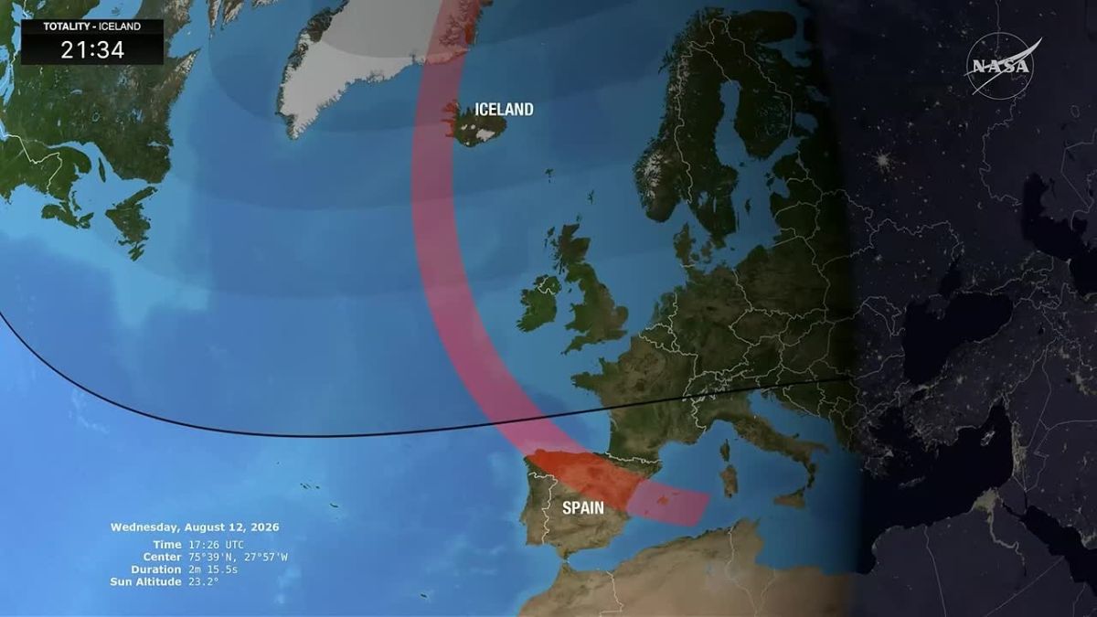 Во время трансляции полного солнечного затмения NASA показало карту, на которой Крым визуально обозначен частью России