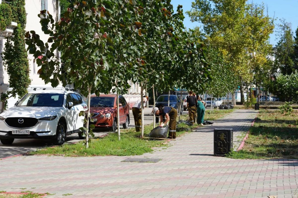 Иван Кошель: Получаю обращения от керчан о состоянии молодых тополей в сквере им. Тараса Шевченко. Сегодня по моему поручению сотрудники Службы городского хозяйства начали рабочий день с ухода за ними