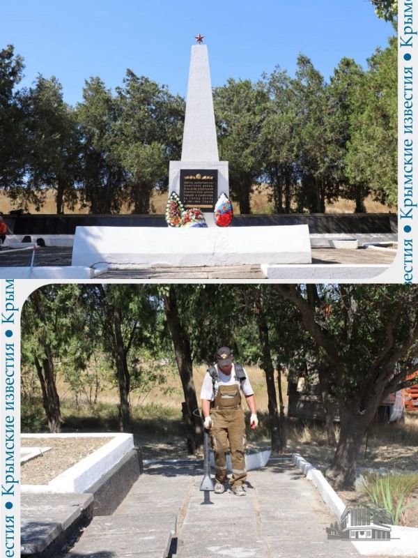 В Керчи наводят порядок на воинских мемориалах