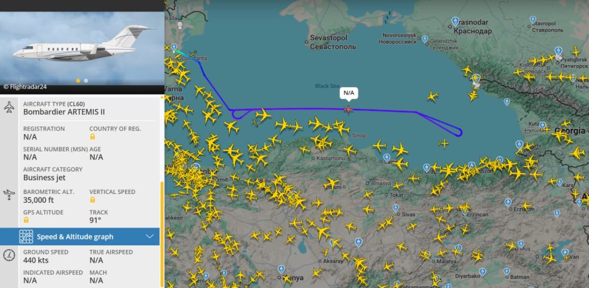 Юрий Котенок: Над Черным морем работает хорошо знакомый нам НАТОвский Bombardier ARTEMIS II