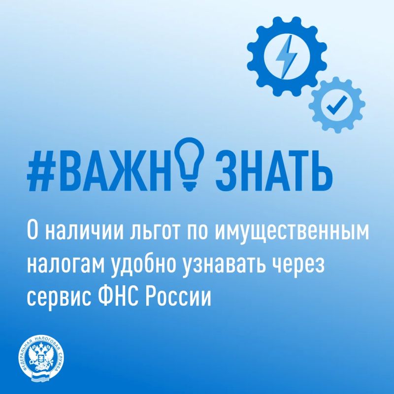 О наличии льгот по имущественным налогам удобно узнавать через сервис ФНС России
