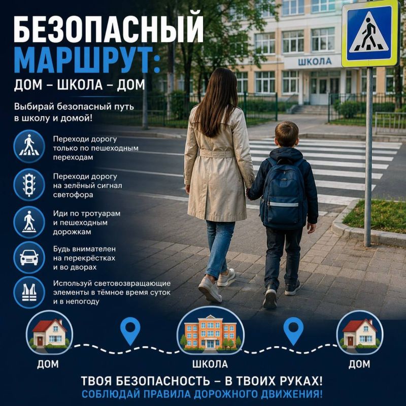 МАРШРУТ «ДОМ — ШКОЛА — ДОМ»: ПРОЙДИТЕ ЕГО ВМЕСТЕ