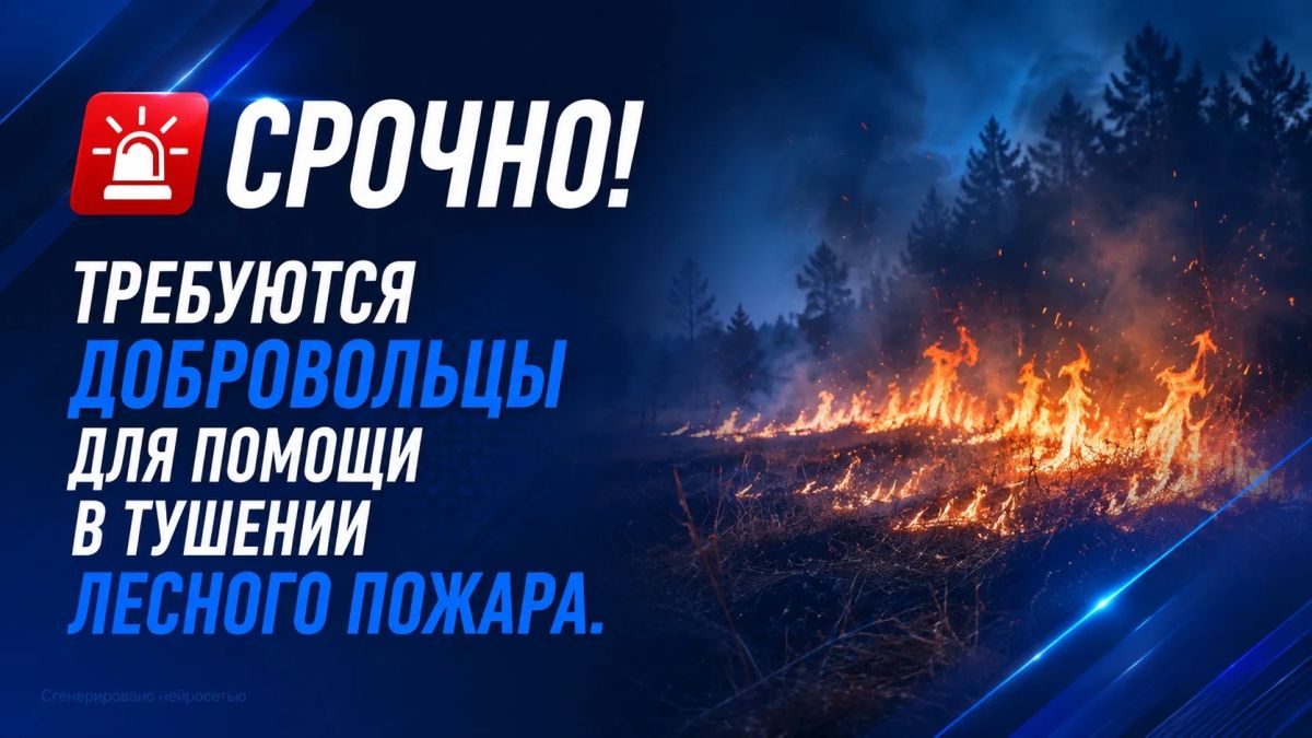 СРОЧНО! Требуются добровольцы для помощи в тушении лесного пожара