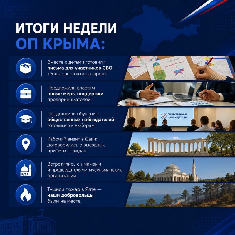 Итоги недели в ОП Крыма:. Вместе с детьми готовили письма для участников СВО — тёплые весточки на фронт