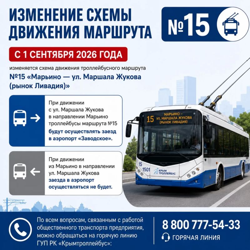 Изменение схемы движения маршрута №15