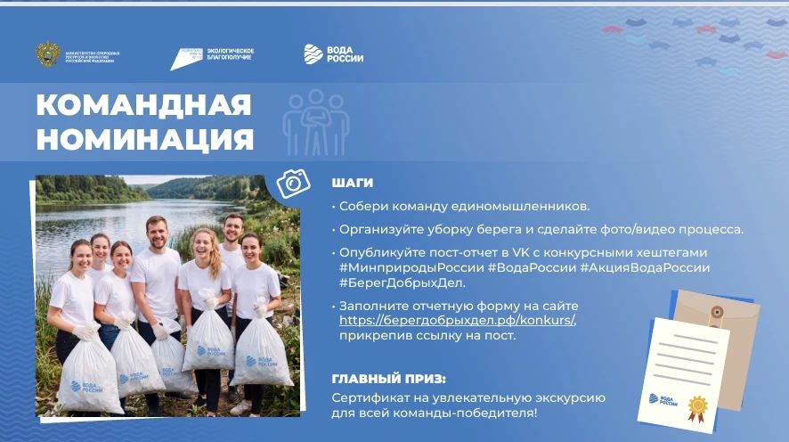 Приглашаем эковолонтеров присоединиться к конкурсу акции «Вода России» Приглашаем эковолонтеров присоединиться к конкурсу акции «Вода России»