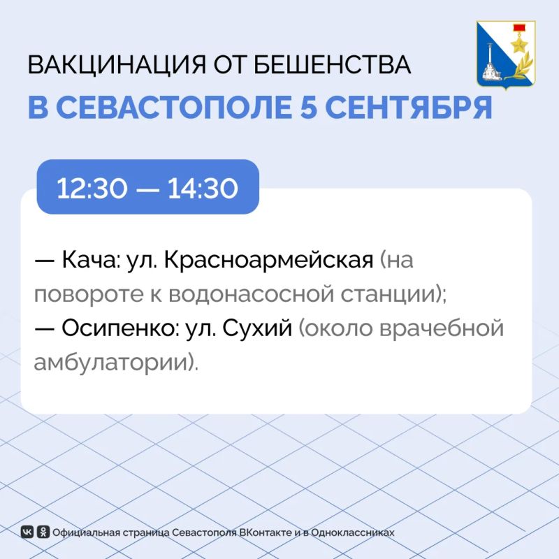 На этих выходных в сёлах Севастополя можно будет привить питомца от бешенства На этих выходных в сёлах Севастополя можно будет привить питомца от бешенства