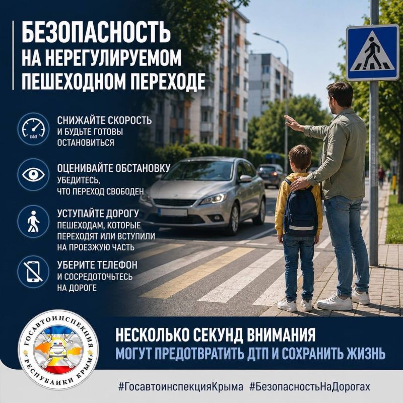 Безопасность на нерегулируемом пешеходном переходе