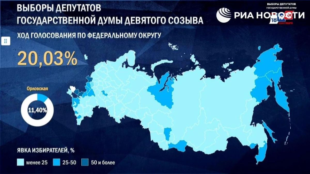 Явка на выборах в Госдуму превысила 20%