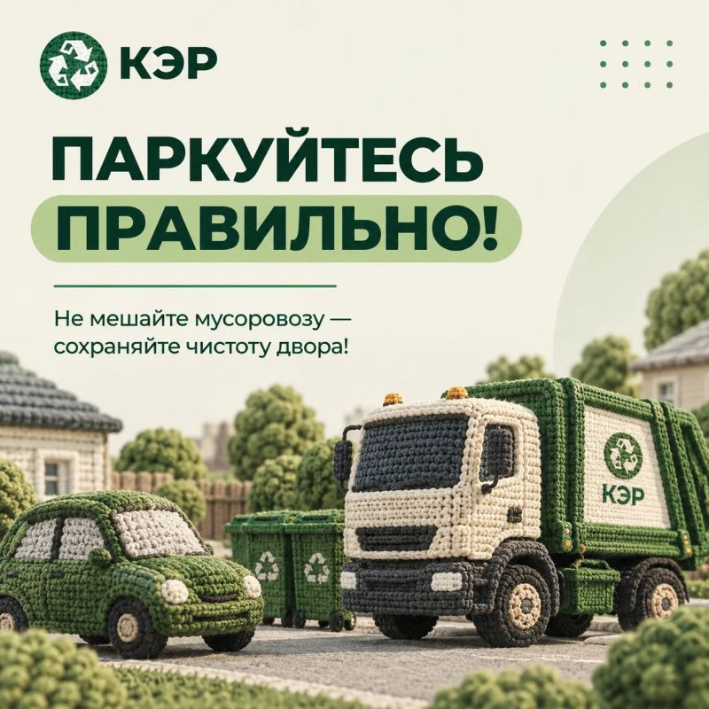 Уважаемые автовладельцы!. Неправильно припаркованный автомобиль может помешать мусоровозу подъехать к контейнерной площадке