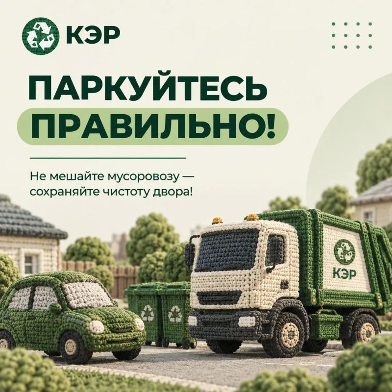 Уважаемые автовладельцы!. Неправильно припаркованный автомобиль может помешать мусоровозу подъехать к контейнерной площадке