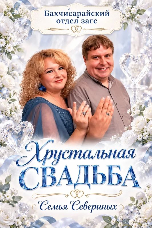 Бахчисарайским районным отделом ЗАГС проведено торжественное чествование «хрустальных» юбиляров Алексея Сергеевича и Марии Вячеславовны Севериных Бахчисарайским районным отделом ЗАГС проведено торжественное чествование «хрустальных» юбиляров Алексея Сергеевича и Марии Вячеславовны Севериных