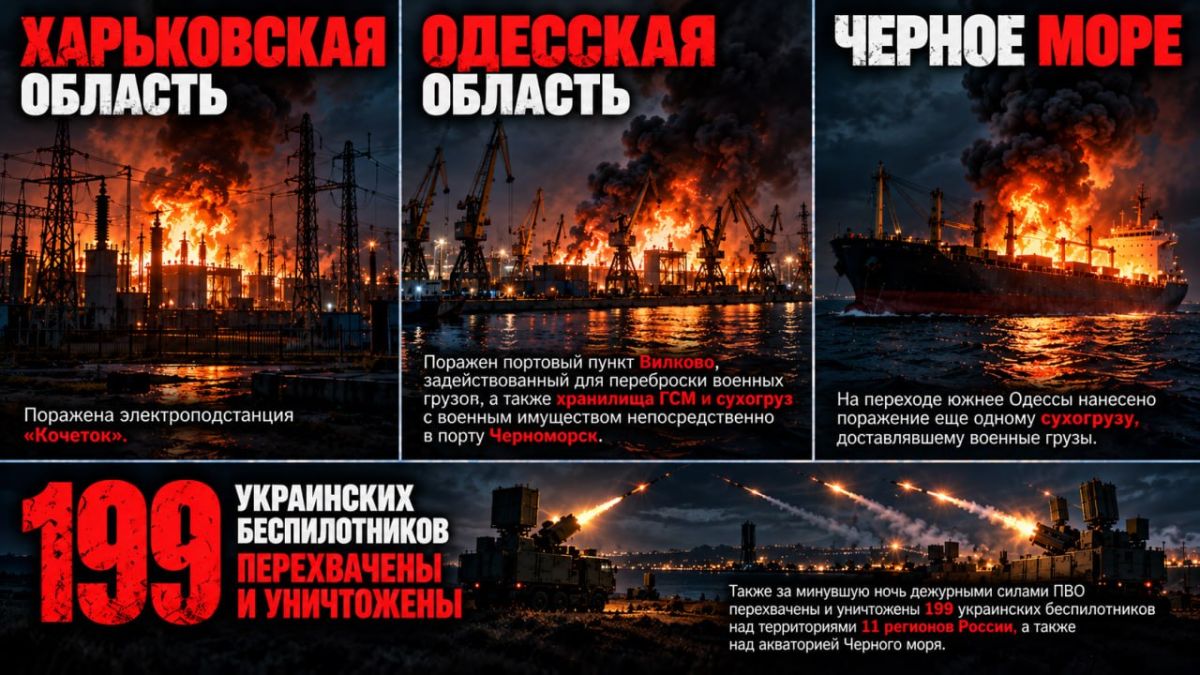 Задачи выполняются. Нанесены удары беспилотными летательными аппаратами по объектам энергетической и портовой инфраструктуры Украины, а также морским судам, задействованным в интересах ВСУ: Харьковская область: Поражена...