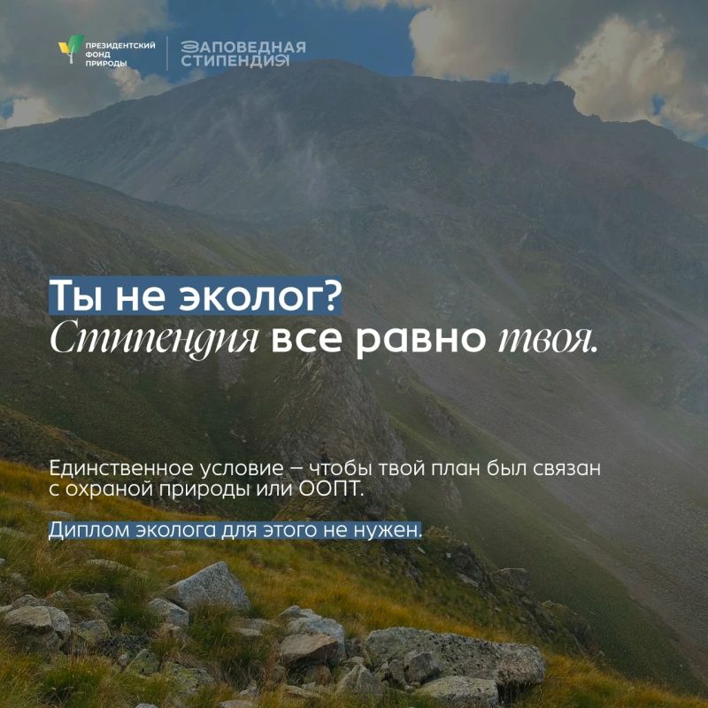 Студенты могут получить стипендию Президентского фонда природы