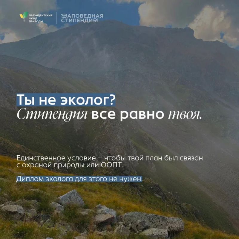 Студенты могут получить стипендию Президентского фонда природы
