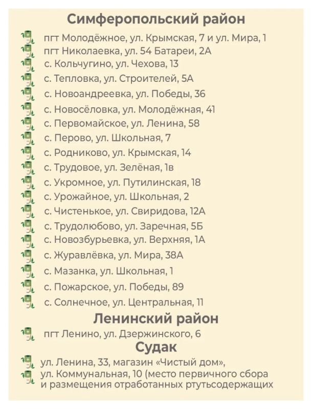 В Крыму работают специальные пункты приема опасных отходов В Крыму работают специальные пункты приема опасных отходов