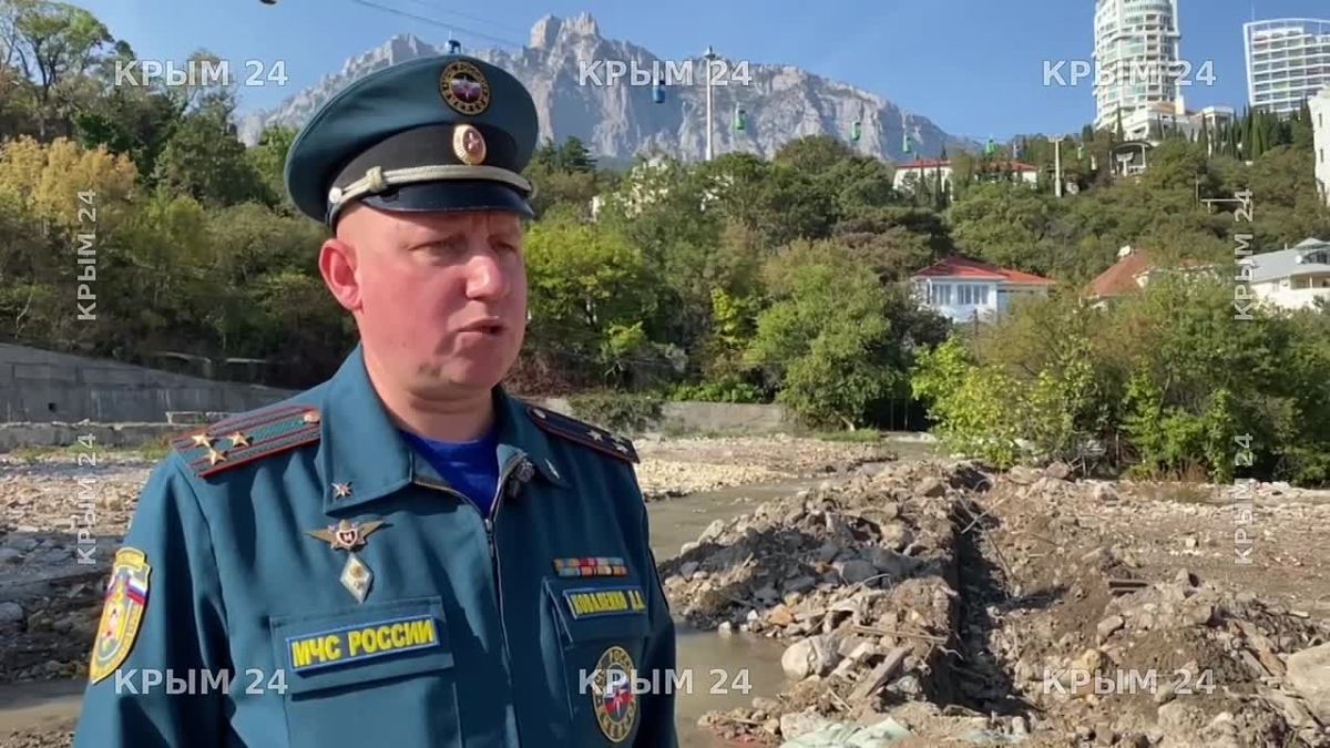В Ялте ситуация стабилизировалась на двух участках, ещё на шести спасатели продолжают работу