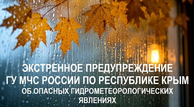 Крымэнерго: 29 октября, ночью и утром 30 октября 2026 года в Крыму ожидаются дожди, местами сильные, грозы